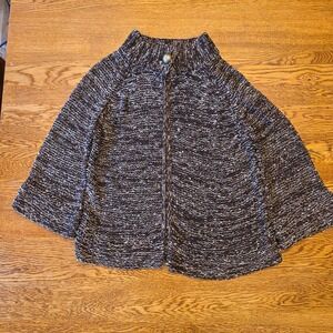 Vertigo Paris Small Chunky Knit Swing Cardigan Sweater Brown Grandma Cabin Core